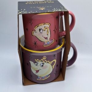 Disney Chip and Mrs. Potts Mug Set Big And Little Cups Beauty And The Beast